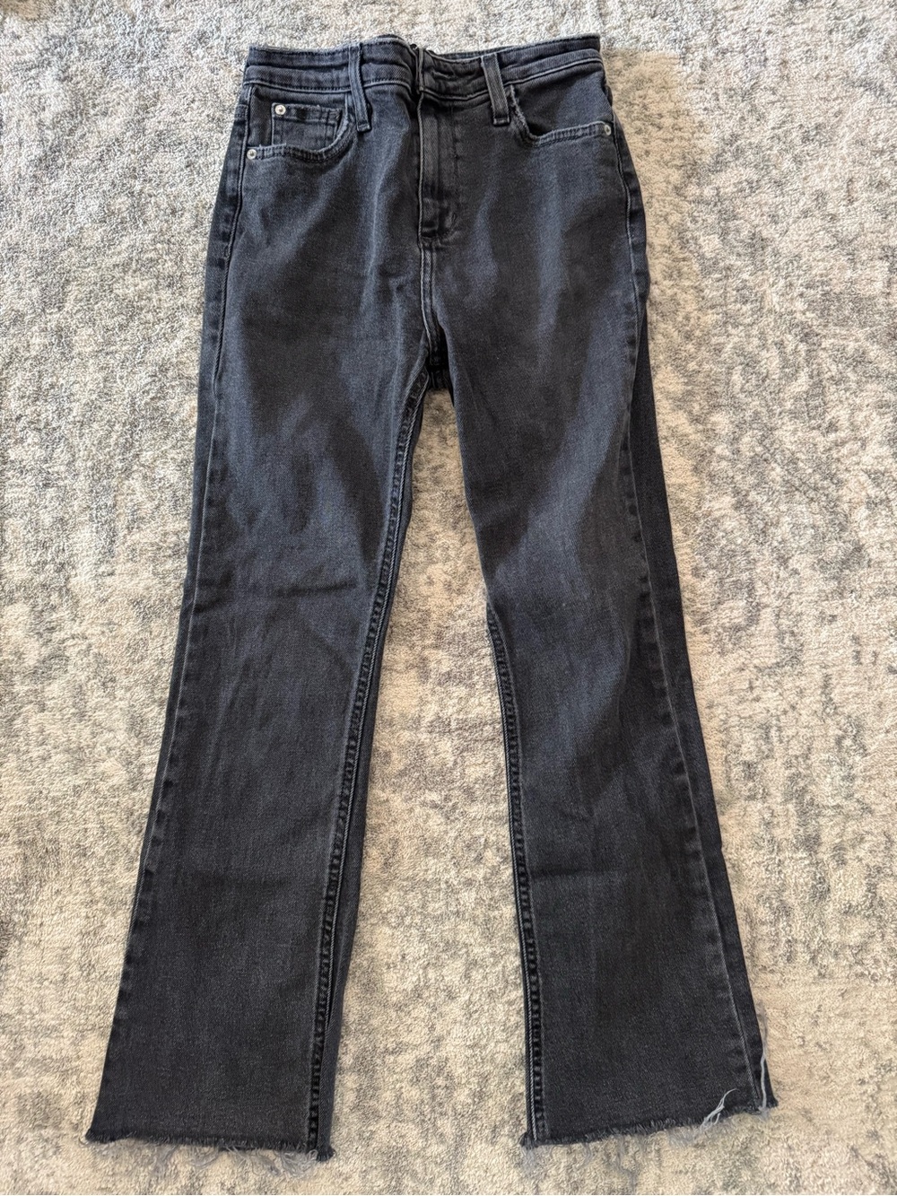 BDG Charcoal High-Rise Kick Flare Cropped Jeans